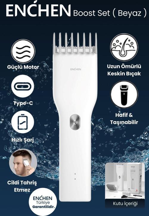 Boost Beyaz Taşınabilir Şarjlı Saç Kesim Seti