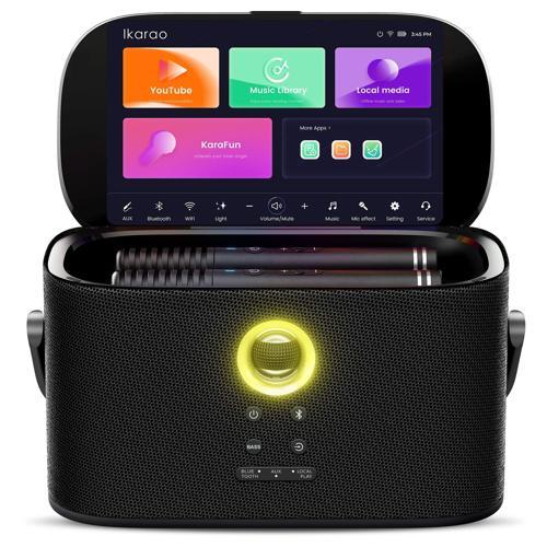 Partybox Shell S2 140W Karaoke Bluetooth Hoparlör Seti, 8" Dahili Tablet, 2 Kablosuz Mikrofon