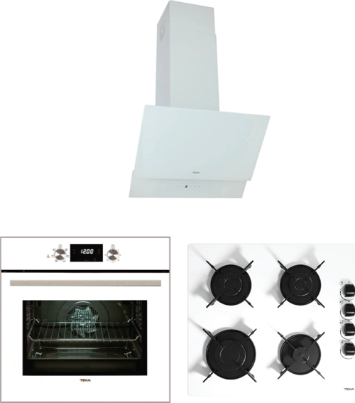 Chef 6 Beyaz Ankastre Set (HAK 625 WH - GBE 64002 KBC WH - ATV 60)