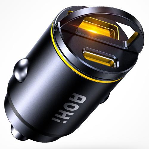 Superauto Araç İçi Şarjı, 2 Portlu PD 45W Type-C to Type-C, USB 30W Hızlı Şarj Çakmaklık Adaptö