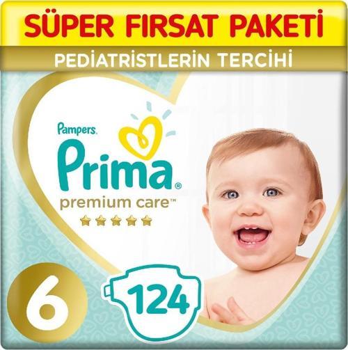 Premium Care 6 Beden Bebek Bezi  62x2 124 Adet