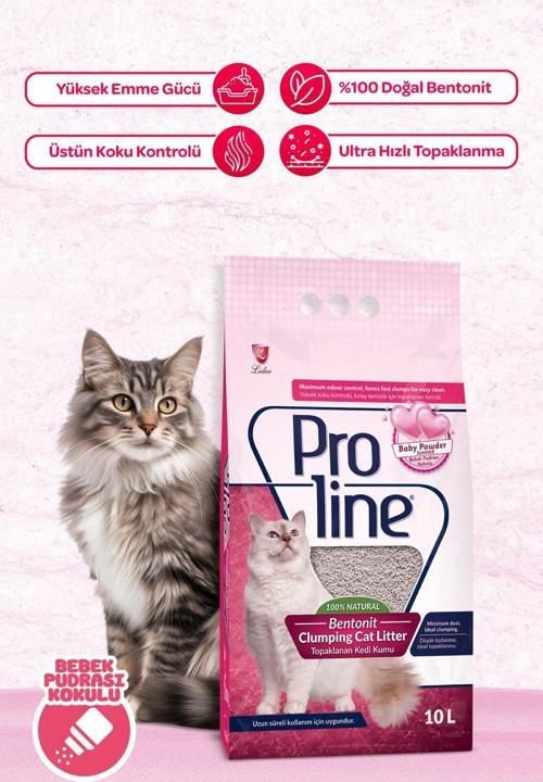 Doğal Topaklanan Baby Powder Kokulu Kedi Kumu 10 Lt