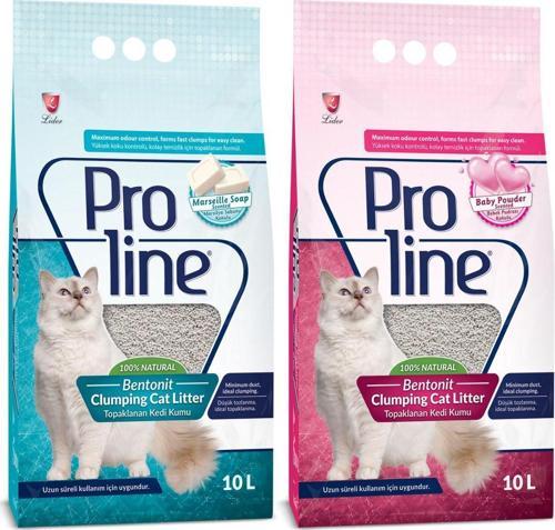 Doğal Topaklanan Baby Powder Ve Marsilya Sabunlu Kedi Kumu 10 lt 2 Adet