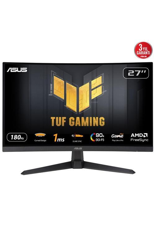 27 Inc Tuf Gaming Vg27Vq3B 1Ms 180Hz Freesync Adaptive Sync Curved Va Fhd Gaming (Oyuncu) Monitör