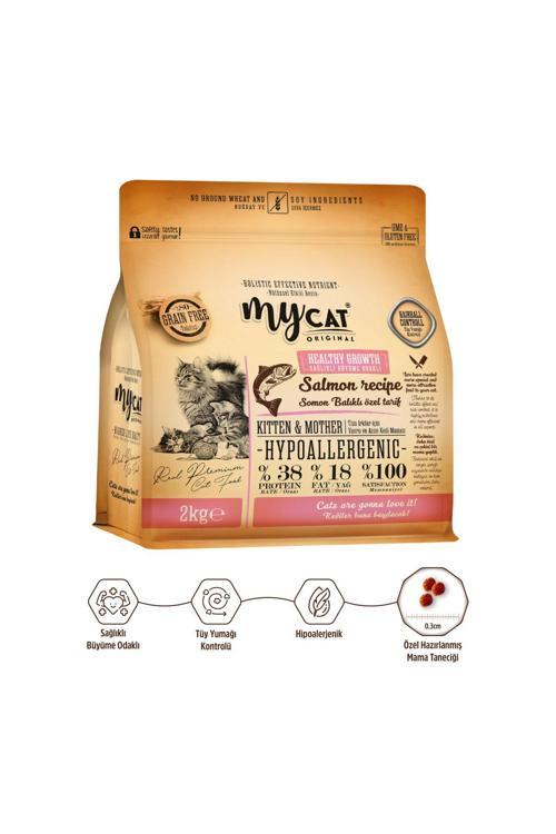 Mycat Az Tahıllı Somon Balıklı Yavru Ve Anne Kedi Maması 2Kg