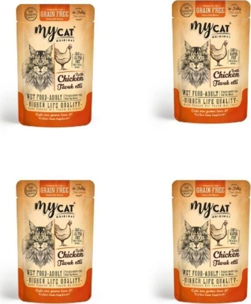 4016-Mycat Tavuketli Pouch Yaş Mama 85Gr (4Adet)