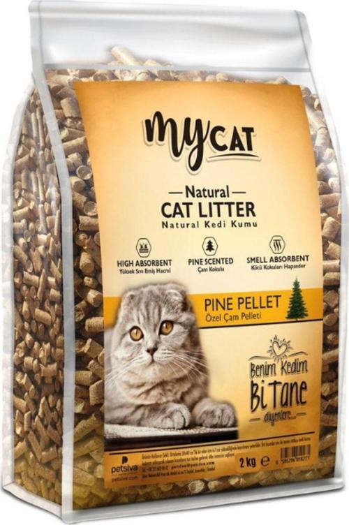 Natural Pine Pellet Özel Doğal Çam Pelleti Kedi Kumu 2 Kg
