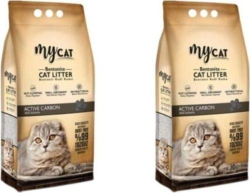 Mycat (10 Lt ) Bentonit Kedi Kumu Aktif Carbon ( Ince Taneli ) (2X Avantaj)