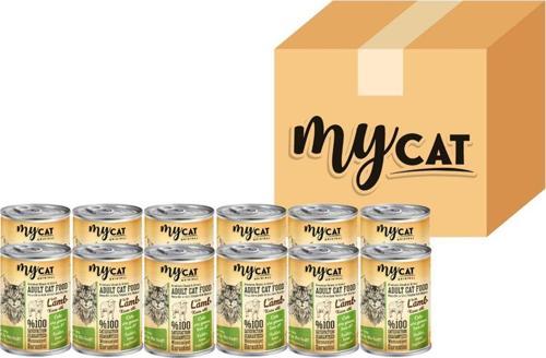 Mycat Kuzu Parça Etli Yetişkin Kedi Konserversi 12 Li (400Gr)
