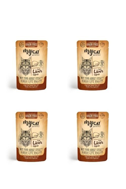 4078-Mycat Ciğerli Pouch Yaş Mama 85Gr (4Adet)