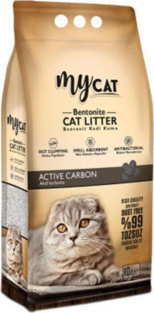 Mycat (10 Lt) Bentonit Kedi Kumu Aktif Carbon (İnce Tane)