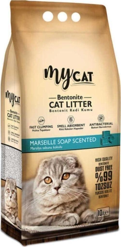 Mycat (10 Lt) Bentonit Kedi Kumu Marsilya Sabun Kokulu ( Kalın Tane )