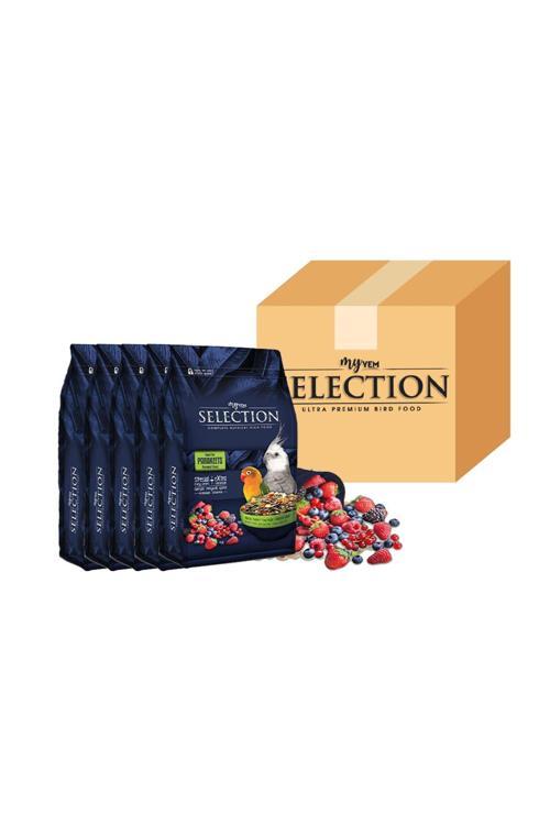 Selection Parakeets 10 Çeşit Gerçek Meyve Parçalı Paraket Yemi 1Kg ( 5 Li Paket )