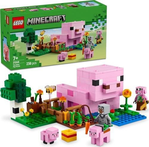 Minecraft Yavru Domuz Evi 21268 – 7 Yaş Ve Üzeri Çocuklar Için Kahraman Figürü, Yaratıklar Ve O