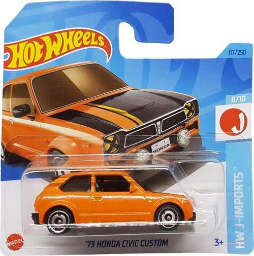 - ´73 Honda Civic Custom - Hw J-Imports 8/10 - Hkk67 - Short Card - Turuncu - Mattel 2023