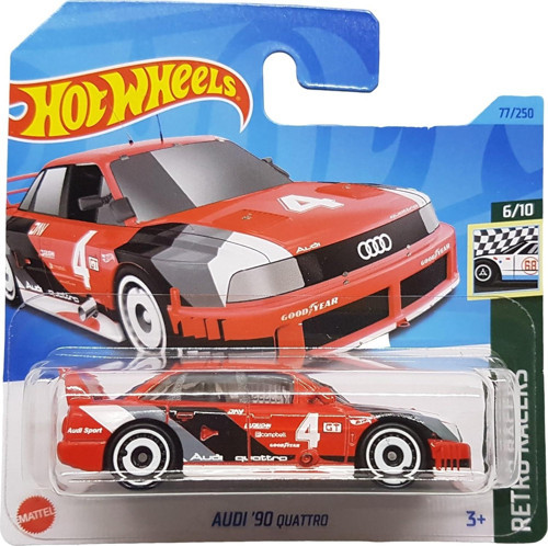 - Audi ´90 Quattro - Retro Racers 6/10 - Hkj81 - Short Card - Good Year - Kırmızı - Matte