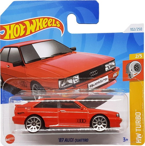- ´87 Audi Quattro - Hw Turbo 2/5 - Hry55 - Short Card - Kırmızı - Mattel 2024-1:64