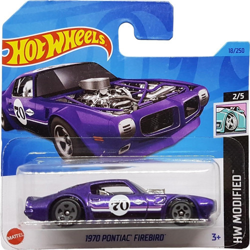 - 1970 Pontiac Firebird - Hw Modified 2/5 - Hkk49 - Short Card - Good Year - Gm - Mattel