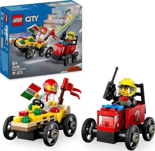City Pizza Arabası İtfaiye Kamyonuna Karşı Yarış Arabası Paketi 60458-5 Yaş Ve Üzeri Çocuklar I