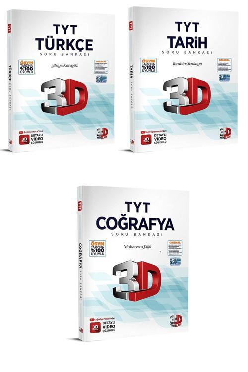 3D 2023 Tyt Türkçe-tarih-coğrafya Soru Bankaları Üçlü Set