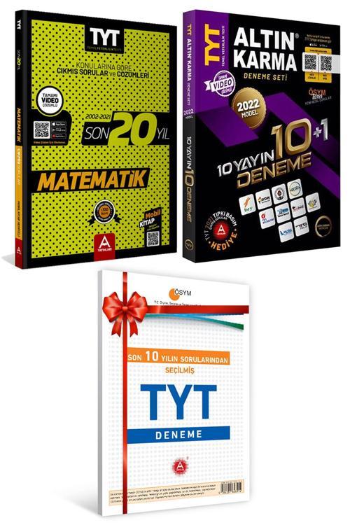 TYT Matematik Son 20 Yıl Soru ve Çözümleri + Altın Karma 2022 TYT 10+1 + Son 10 Yıl TYT Deneme