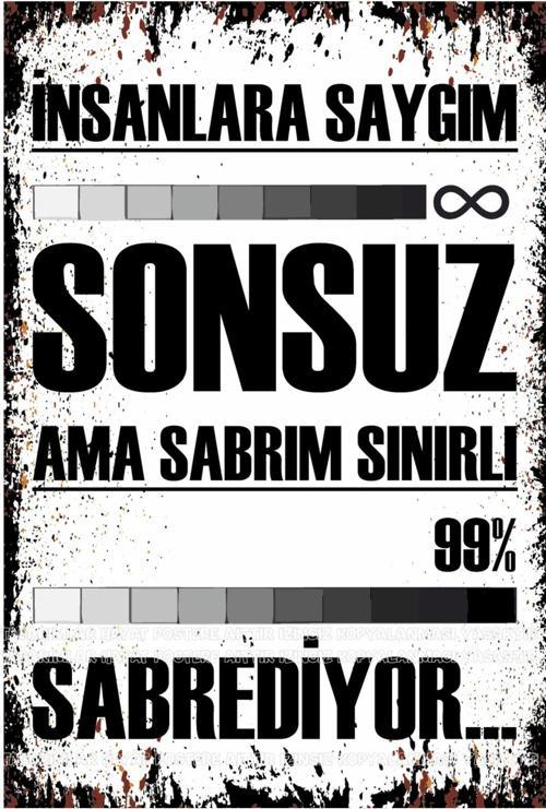 Sabrediyor Komik Atarlı Kamyon Arkası Sözler Duvar Yazıları Ev Dekorasyon Retro Ahşap Poster