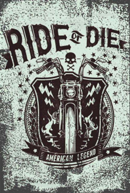 Ride Or Die Amerikan Motor Retro Ahşap Poster