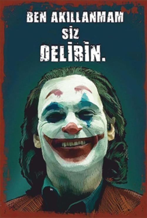 The Joker Ben Akıllanmam Siz Delirin Retro Ahşap Poster