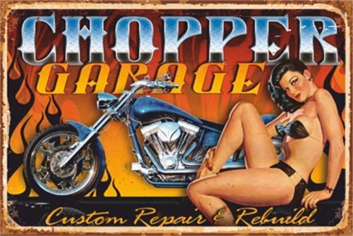 Pin Up Kızı Klasik Motor Retro Ahşap Poster
