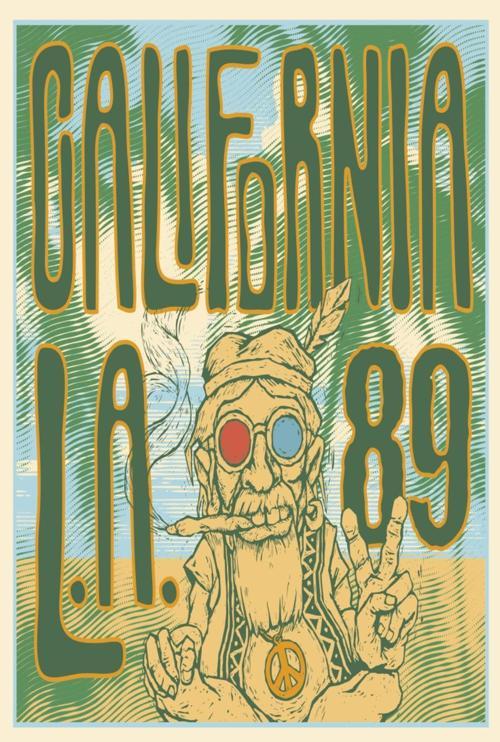 Galifornia L.A Hipppi Baba Barış Aşk Müzik Retro Ahşap Poster