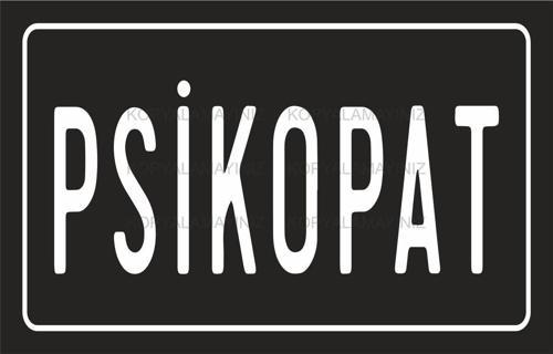 Psikopat Uyarı Levhası Komik Sözler Tabela Tablo Retro Ahşap Poster
