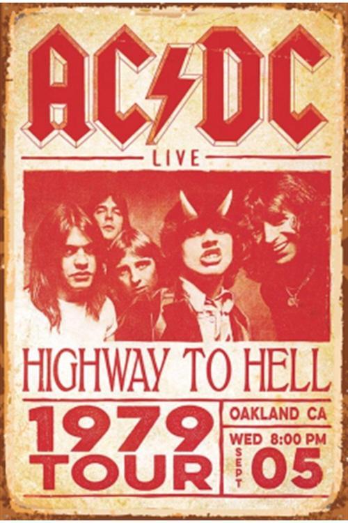 Ac-Dc 1979 Konser Afişi Retro Ahşap Poster
