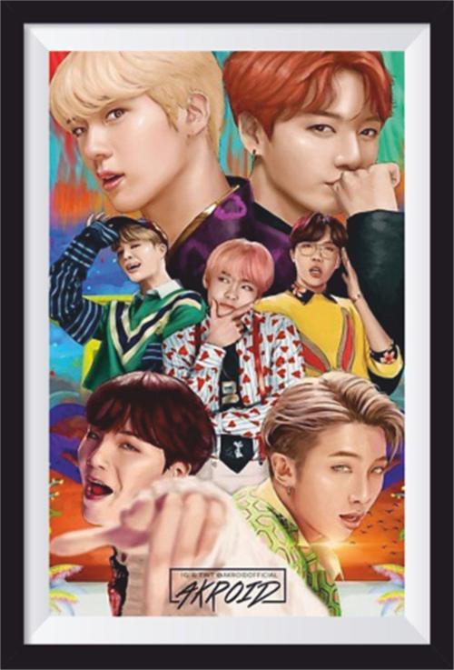 K-Pop Bts Çerçeve Görünümlü Ahşap Poster-2
