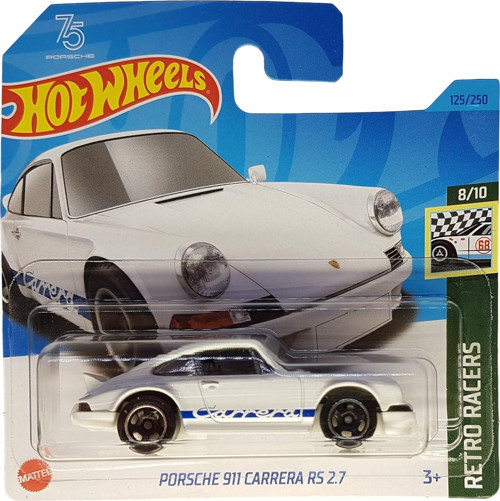 - Porsche 911 Carrera Rs 2.7 - Retro Racers 8/10 - Hkg42 - Short Card - Beyaz - Mattel 20