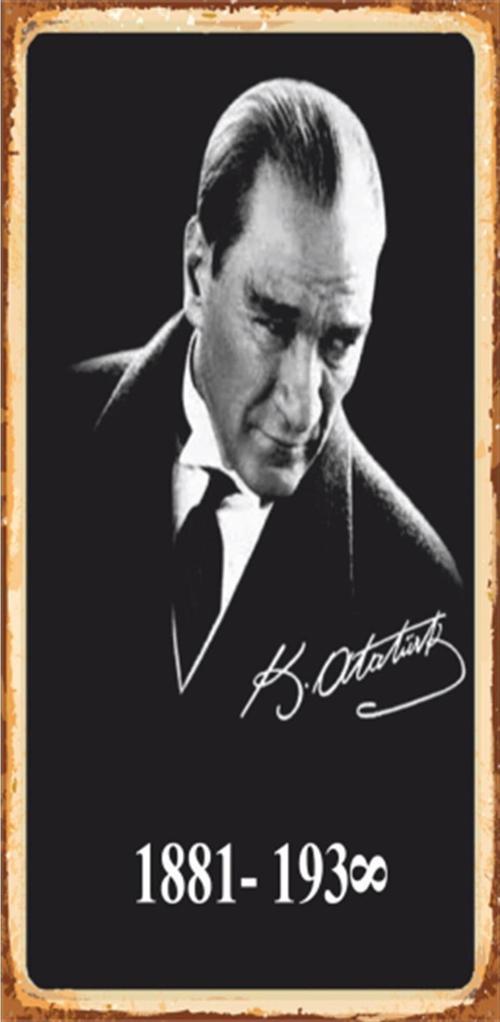 Atatürk 1881 Sonsus Mini Retro Ahşap Poster