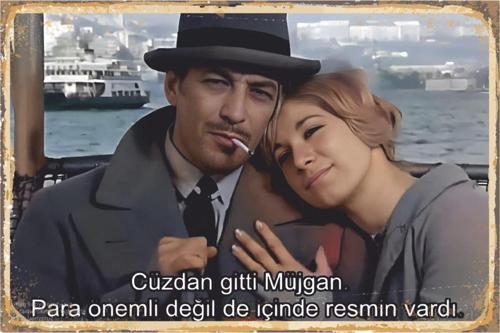 Sadri Alışık Cüzdan Gitti Müjgan Para Önemli Değil De İçinde Resmin Vardı Retro Ahşap Poster