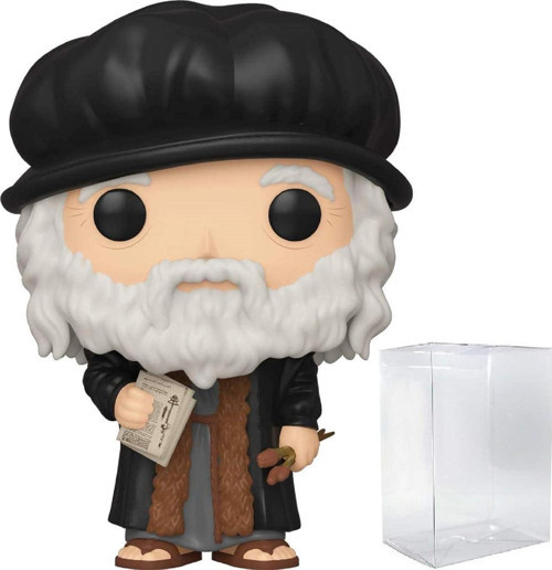 Leonardo Da Vinci Pop İkonları: Tarih Vinil Figürü (Uyumlu Ecotek Pop Box Koruyucu Kılıf Dahil)