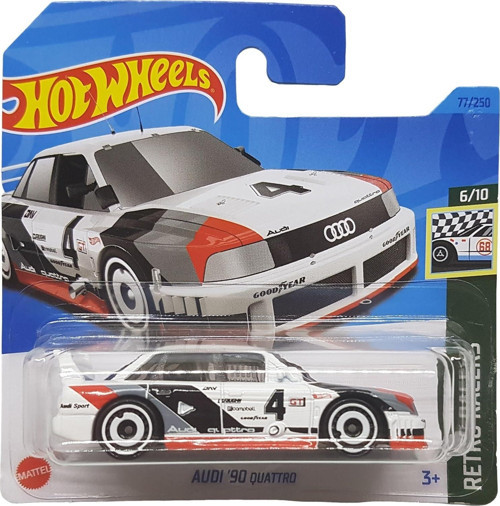 - Audi ´90 Quattro - Retro Racers 6/10 - Hkg35 - Short Card - Good Year - Beyaz - Mattel