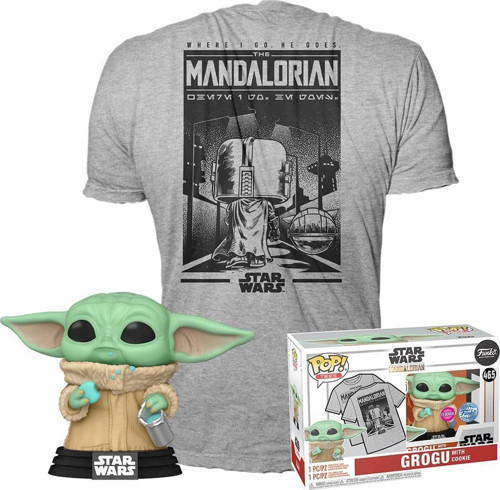Pop! & Tee: The Mandalorian - Grogu With Cookies - S