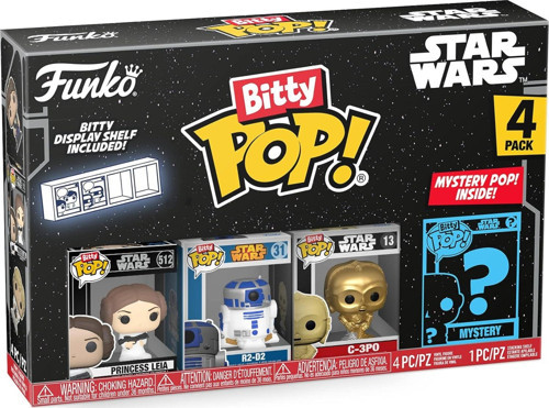Bitty Pop! Star Wars Mini Koleksiyon Oyuncaklar - Prenses Leia, R2-D2, C-3Po & Mystery Chase F