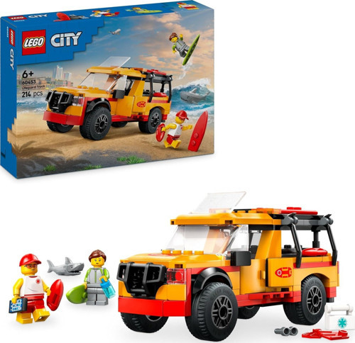 City Cankurtaran Kamyoneti 60453-6 Yaş Ve Üzeri Çocuklar İçin 2 Minifigür Ve Köpek Balığı Figür
