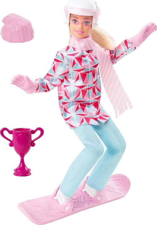 Snowboard Sporcusu Bebek (30 Cm), Ceket, Pantolon, Atkı, Kask, Snowboard Tahtası Ve Kupa, 3 Y