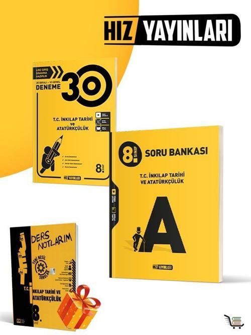 Hız Yayınları 8. Sınıf T.C İnkılap Tarihi ve Atatürkçülük 30'lu Deneme + Soru Bankası Seti (Hediyeli)