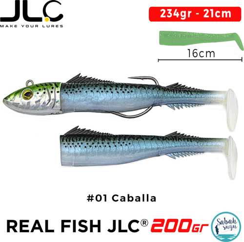 JLC Real Fish 200 Combo Set 234gr 21cm #01 Caballa (2+1) Silikon Balık