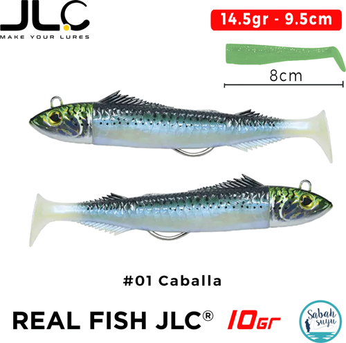 JLC Real Fish 10 Combo Set 14.5gr 9.5cm #01 Caballa (2+2) Silikon Balık
