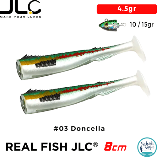 JLC Real Fish 8cm 4.5gr #03 Doncella Silikon Kuyruk (2 Adet)