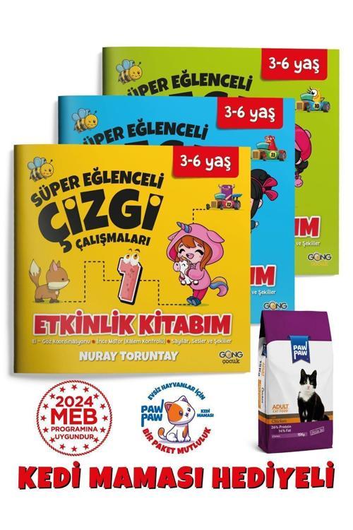 Gong 3-6 Yaş Süper Eğlenceli Çizgi Çalışmaları Etkinlik Kitabım