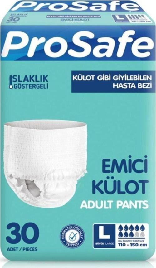 3 Adet L Yetişkin Yaşlı Hasta Bezi Unisex Emici Külot 30'Lu 110-150 Cm