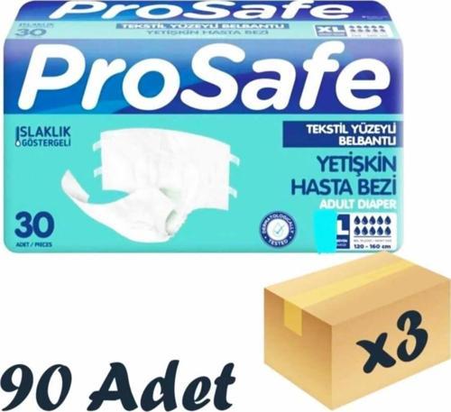 Tekstil Yüzeyli Bel Bantlı Yetişkin Hasta Bezi Large 30'Lu 3 Paket 90 Adet