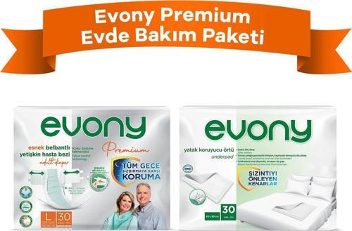 Premium Evde Bakım Paketi: Premium Large Yetişkin Bezi 30Lu Hasta Altı Örtüsü 30Lu